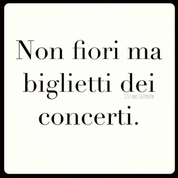 non fiori ma concerti